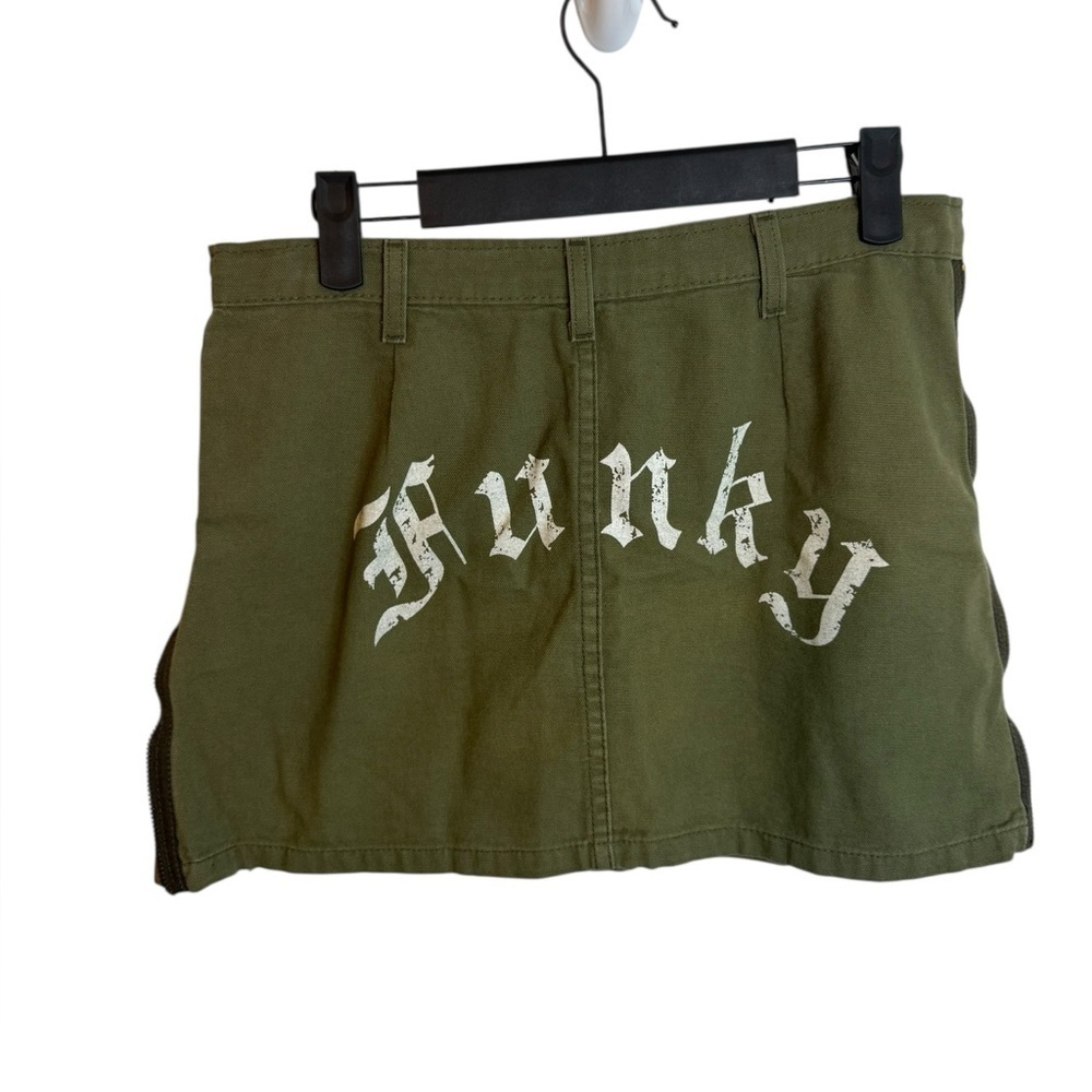 Zio New York Funky Army Side Zip Y2K Mini Skirt